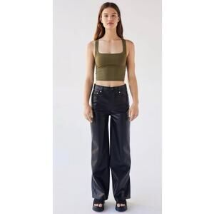 Urban Outfitters Faux Leather High & Wide 5 Pocket Pants size 30